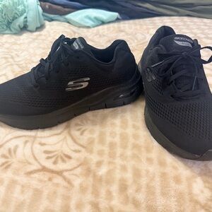Skechers Black Mesh Sneakers